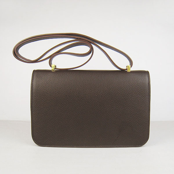 7A Hermes Constance Togo Leather Single Bag Dark Coffee Gold Hardware H020 - Click Image to Close